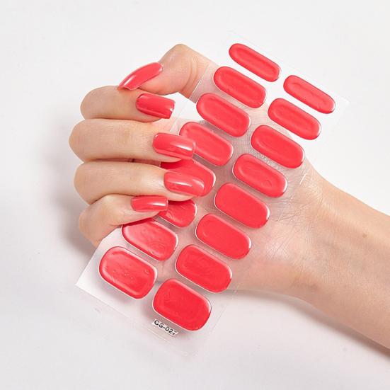 1 Set Gel Nail Strips Full Wrap Stickers Self Adhesive Art Decals Easy Removal Nail Stickers for Strengthening Nails