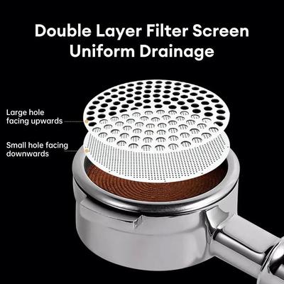 51/53/58mm Reusable Coffee Puck Screen 304 Stainless Steel Double Layer Coffee Filter Fine Mesh Professional Espresso Accessory