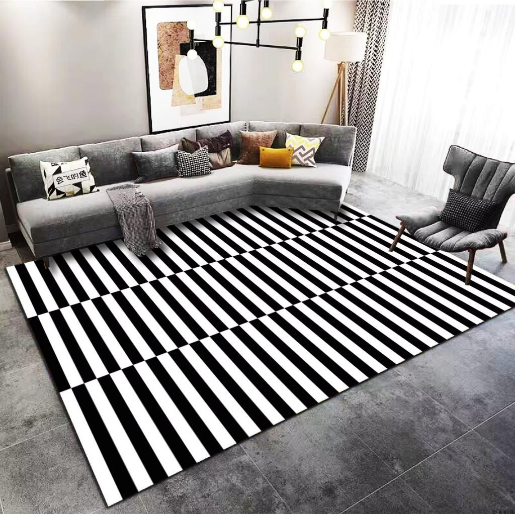 Modern Zebra Animal Pattern Carpet Mat Black White Striped Rug Minimalist Non-slip Large Area Home Decoration for Living Room