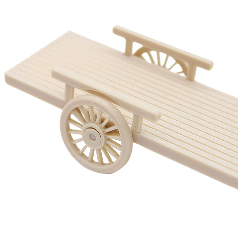 1/12 Dollhouse Simulation Wooden Assembled Cart Model Dollhouse Farm Tool Decoration Micro Scene Ornaments Pretend Play Toys