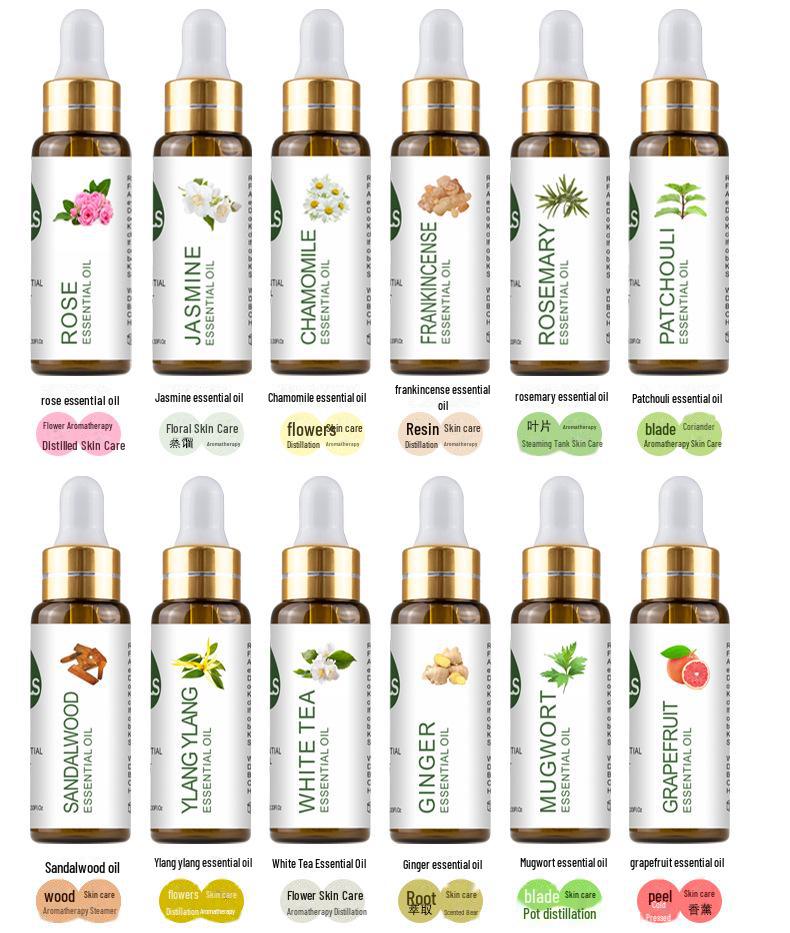 Vzorek esenciálního oleje: Růže, Levandule, Čajovník - Použijte pro Aromaterapii, Svíčky, Masáže nebo Difuzéry