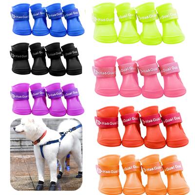4Pcs Anti-slip Pet Rainshoe Rubber Boot WaterProof For Small Medium Large Dogs Cats Outdoor Shoe Dog Ankle Boots Pet Accessories