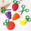 4Pcs Children's Cartoon Fruit Scissors Magnetic Mini Pocket Scissors Safe Mini Scissor  Children