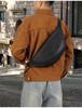 Men's Premium Vegetable Tanned Leather Crossbody Chest Bag - Large Capacity Casual Sports Shoulder Bag