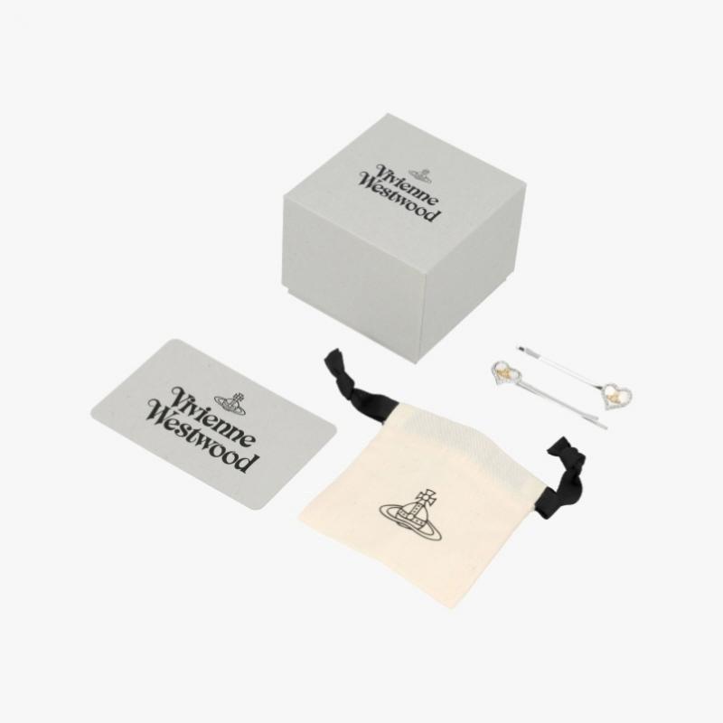 Vivienne Westwood Petra Heart Bobby Pin Hair Clip 67030018 02p556