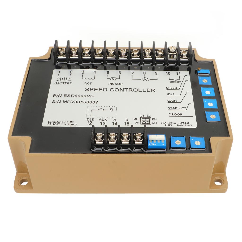 Electronic Speed Governor ESD6600VS Reverse Voltage Protection Generator Engine Speed Controller 12‑24 VDC