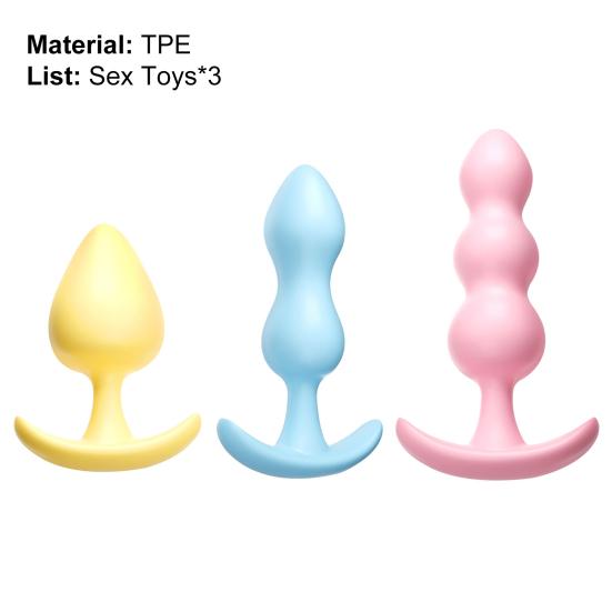 Yousheng 3Pcs/Set Anal Plug Easy To Clean Flirt Lightweight Beads Flexible Stimulator Butt Sex Toys for Women