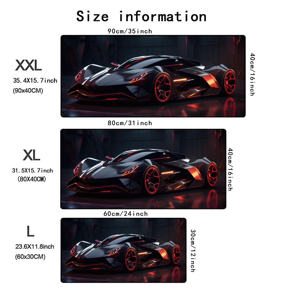 Cool Sports Car Mouse Pad Large Computer Office Game Table Mat XXL Rubber Anti-slip Stitched Keyboard Mats Gaming Long Desk Pads