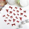 Burgundy Bowknot Internet Celebrity Hot-Selling Solid Color Mini Red 3D Hollow Bow Tie Cartoon Resin Nail Art Accessories