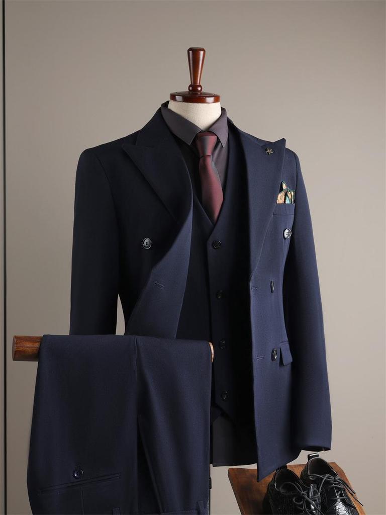 Men's High-End Slim-Fit Suit Set: Business Formal, Groomsman, Wedding Groom's Wear, Wrinkle-Resistant Jacket