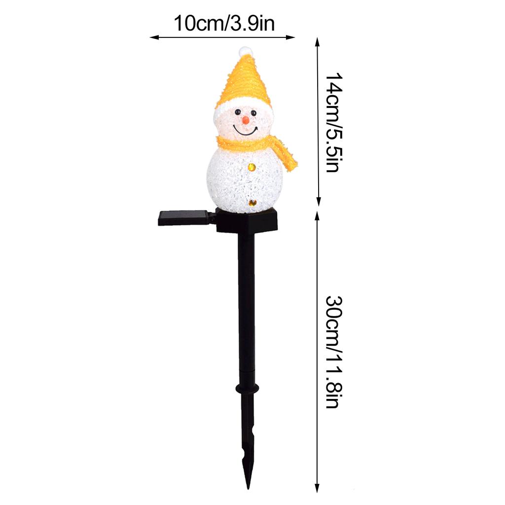 Solar Snowman Stake Light Decoration Waterproofing Outdoor Xmas Pathway Light for Garden Tree Fence Lawn Walkway Red