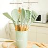 12-Piece Silicone Kitchenware Set with Wooden Handles - Non-stick and Heat Resistant Spatula & Soup Ladle