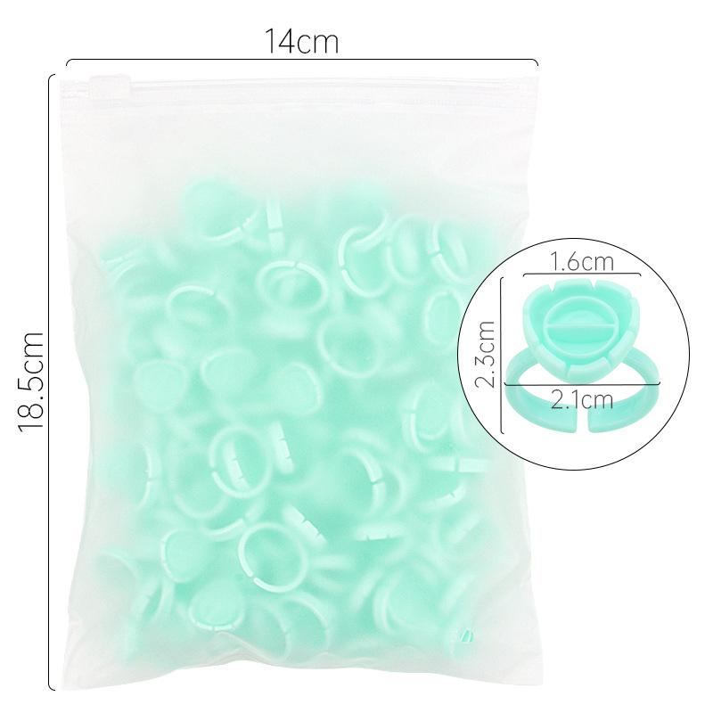 

100Pcs Disposable Eyelash Glue Cup Rings Holder Container Tattoo Pigment Eyelash Extension Tools Lash Supplies зелёный