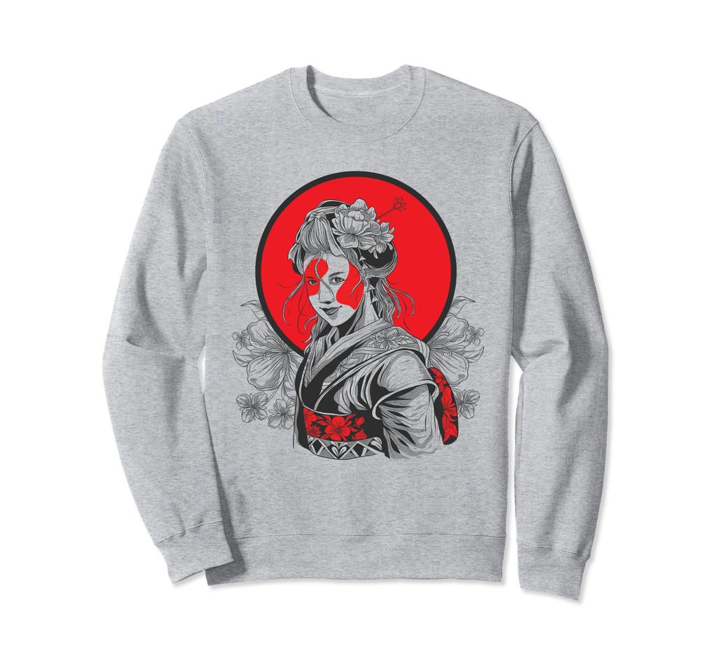 Japanese Woman Wearing Kimono Yukata Japanese Traditional Dress Sweatshirt