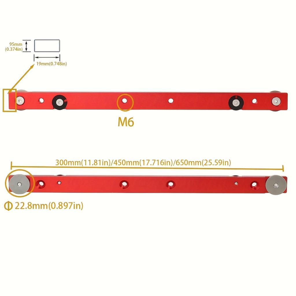 Heavy-Duty 300/450mm Aluminum Alloy T-Track Miter Gauge Rod - Perfect for DIY Carpentry & Professional Woodworking Tools