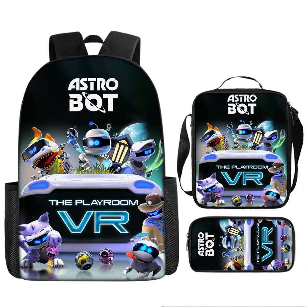 Cosmic Robot Peripheral Backpack, Youth and Primary School Students Schoolbag, Pencil Bag 3-piece Set