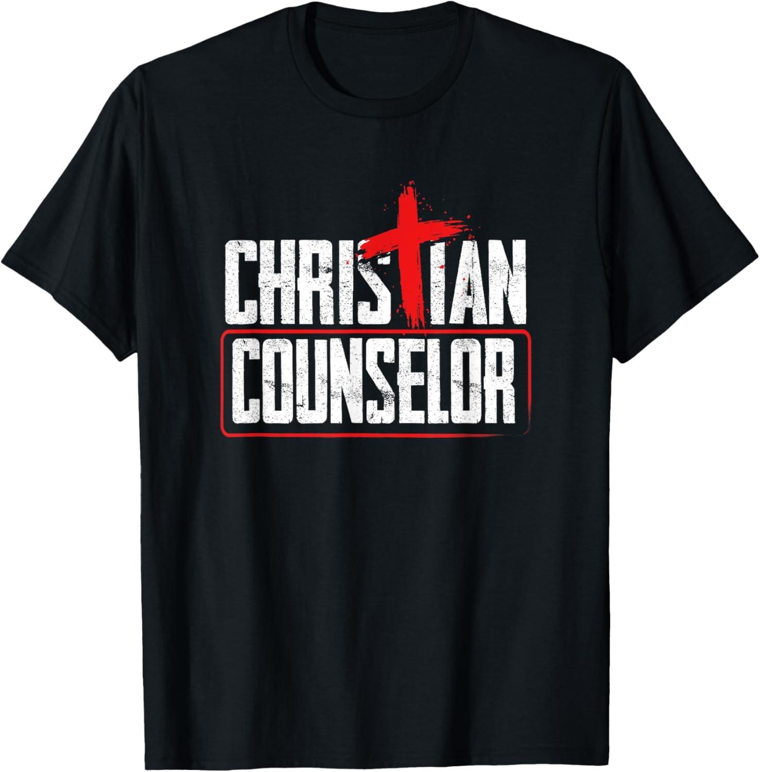 Counselor Humor Inspirational Cross Christian Counselor T-Shirt S