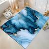 Blue and Gold Marble Pattern Abstract Rug Non-slip Rug Suitable for Living Room and Bedroom Sofas.