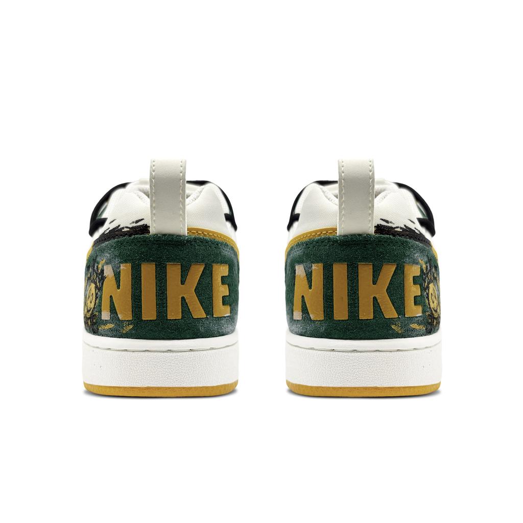 Nike Court Borough Party Abrasion Resistant Abrasion Resistant Low Top Skateboard Shoes Unisex White Yellow Green 844881-100(Team660-)