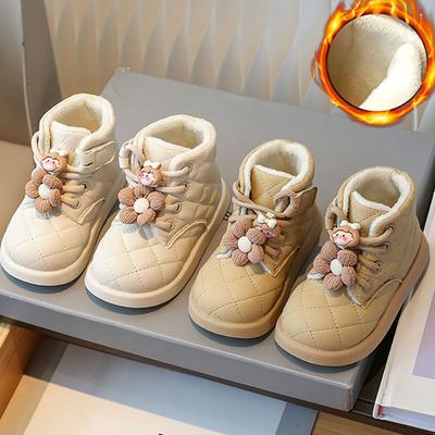 Zimowe buty śnieżne dla małych dziewczynek Trend Fashion Śliczne kraciaste buty śnieżne dla dziewczynek Sztuczne futro Bawełniane buty Pluszowe modne buty
