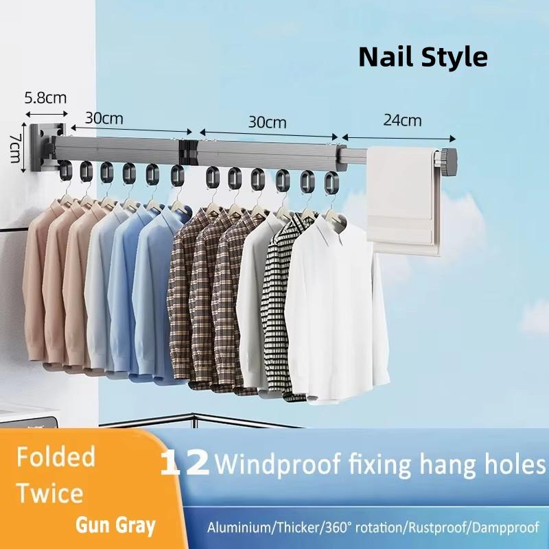 Latest Wall Mount Clothes Best Drying Rack Foldable Heavy Duty Retractable Closet Laundry Hanger Rotating Folding Extendable Clothesline
