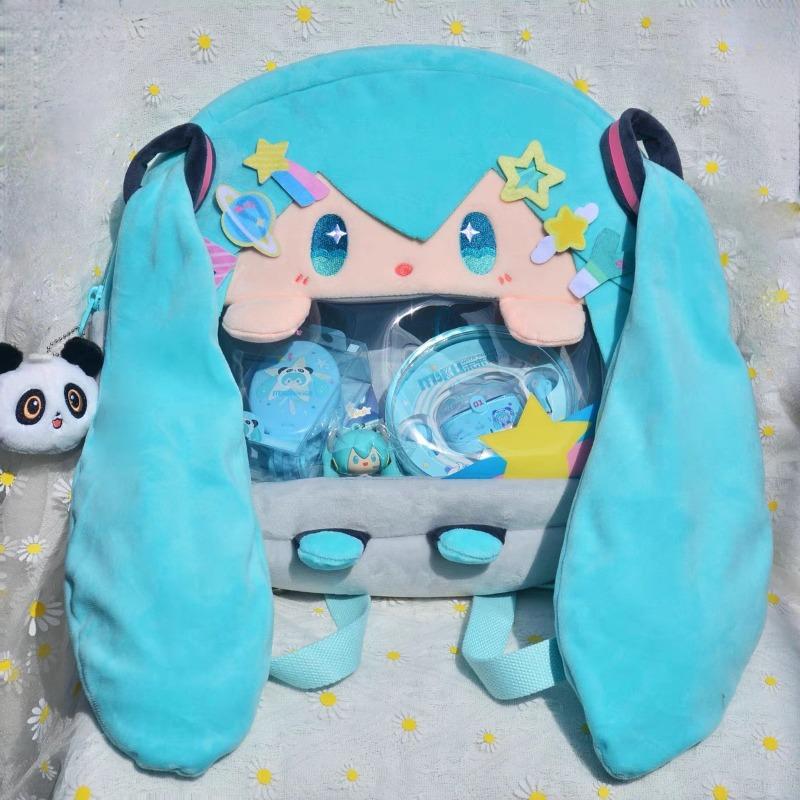 

Хатсунэ Мику двухмерная милая девушка сумка-мессенджер мультяшная кукла рюкзак студенческая сумка прозрачная сумка через плечо синий