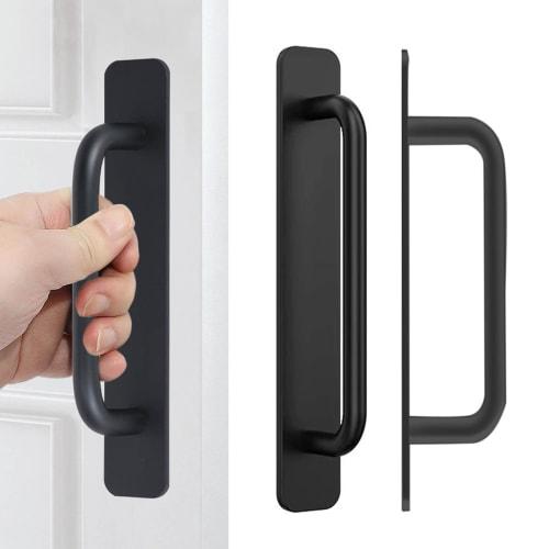 Set of 2 Self-Adhesive Black Door Handles/Drawer Pulls with Double-Sided Tape, Aluminum Alloy, for Cabinet Pulls, Door Handles, and Assistance In Open