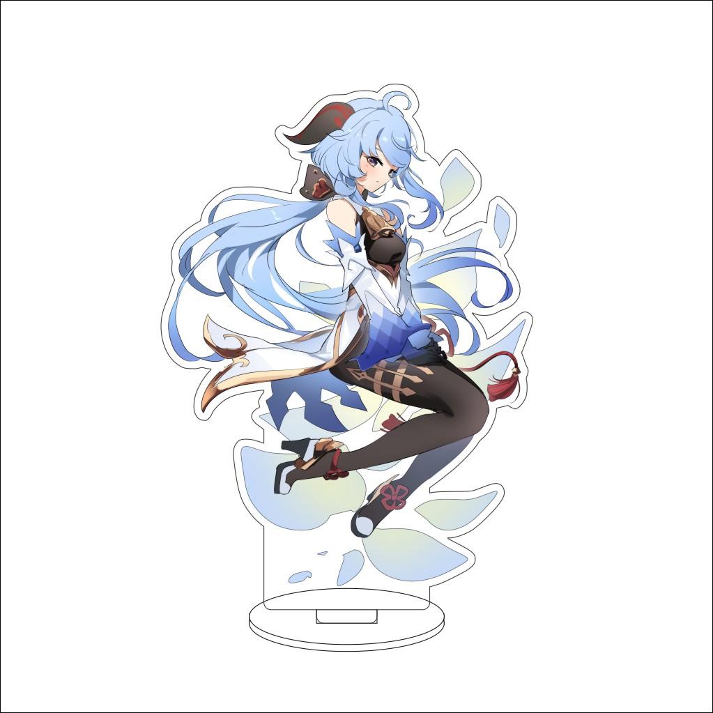 16CM Anime Genshin Impact Figure Stand Model  Ganyu Cute Desk Decor Standing Sign Gifts