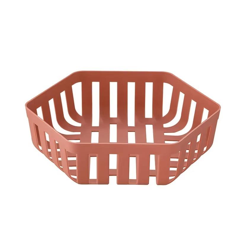 5Pcs Hollowed Out Fruit Basket Creative Snack Storage Basket Kitchen Drain Basket Multifunctional Fruit and Vegetable Basket