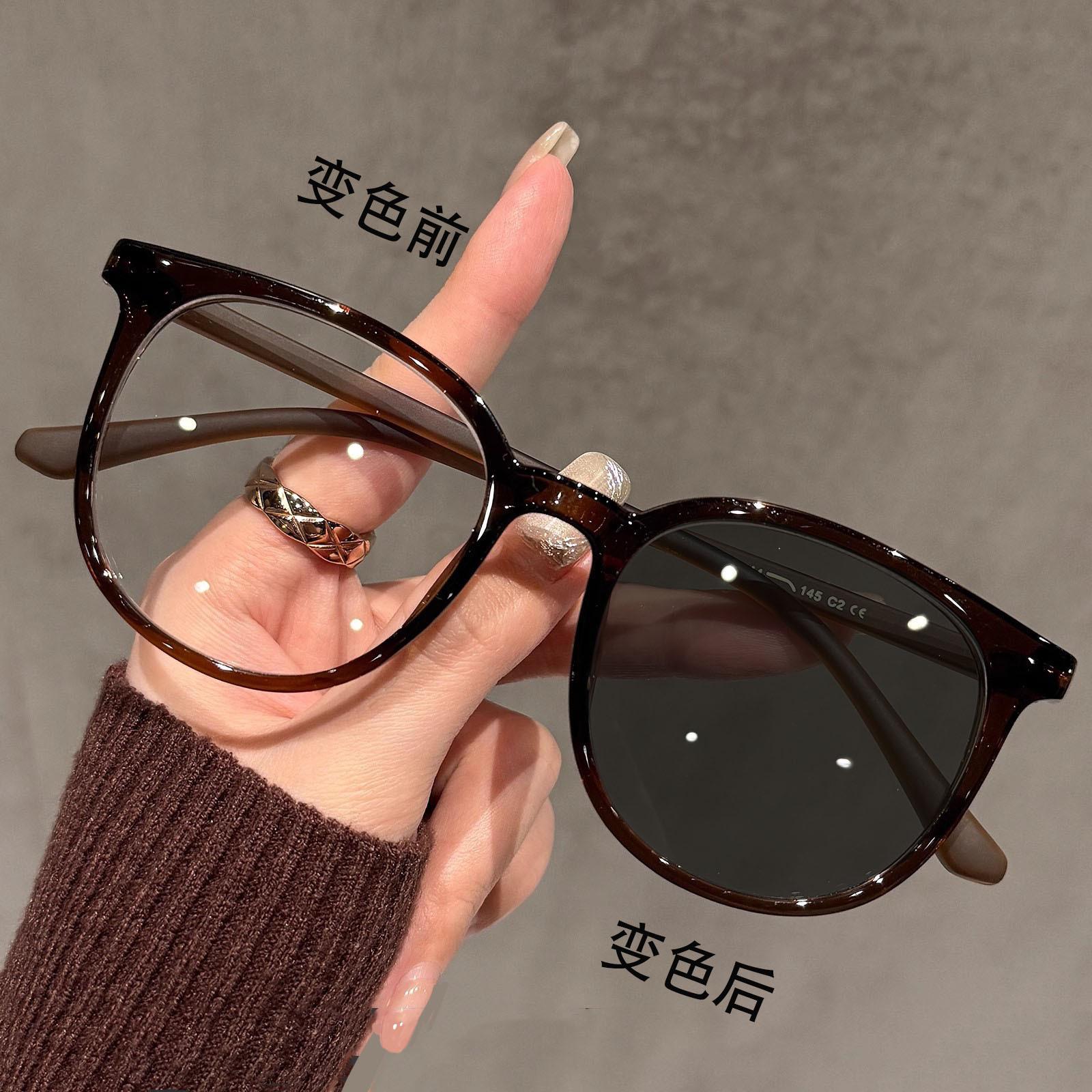 

Reading Glasses High Definition Anti-Blue Light Plain Color-Changing Glasses Sweet Plain Versatile Large Frame High Value Color-Changing Flower