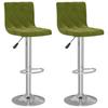 Bar Stool Set of 2 Light Green Velvet