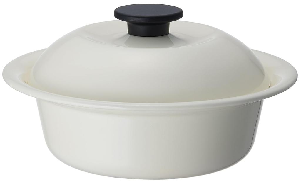 Nodahoro Enamel Perfect for Ramen and Udon Made In Milky Heat-Resistant Pot, Large, Gas/IH Compatible, Single-Person Noodles, Japan, White, KO-21MW