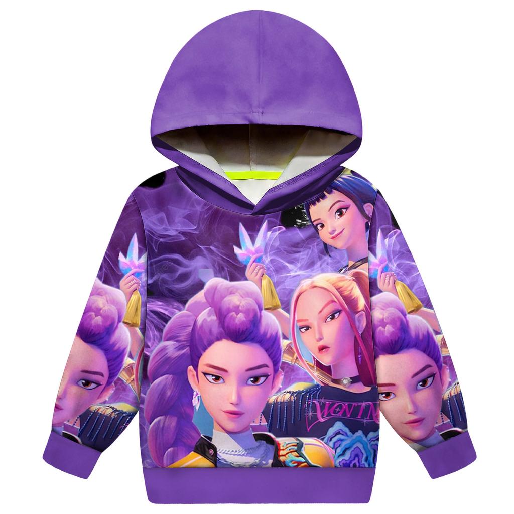 Dziecięca bluza z kapturem, luźna, z długim rękawem i sznurkiem