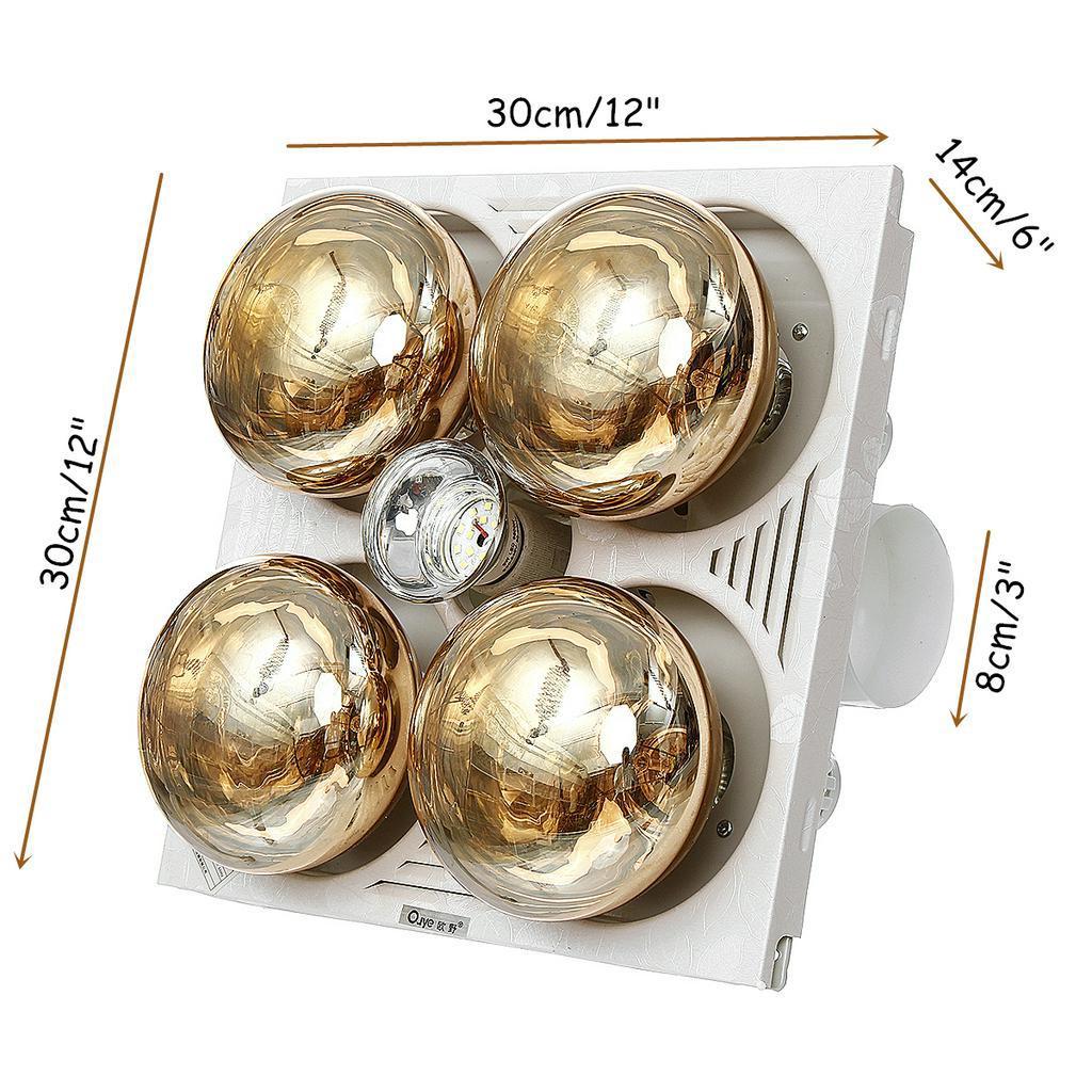 Wall Mounted Electric Heater Bathroom Ceiling Light Lamp Warmer Ventilation Fireplace Heating Stove for Bathroom 1100W AC 220v