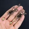 Rauchquarz Ohrringe Edelstein Schmuck, 999 Kupferdraht Gewickelte Handgemachte Ohrringe, Neuestes Design Schmuck
