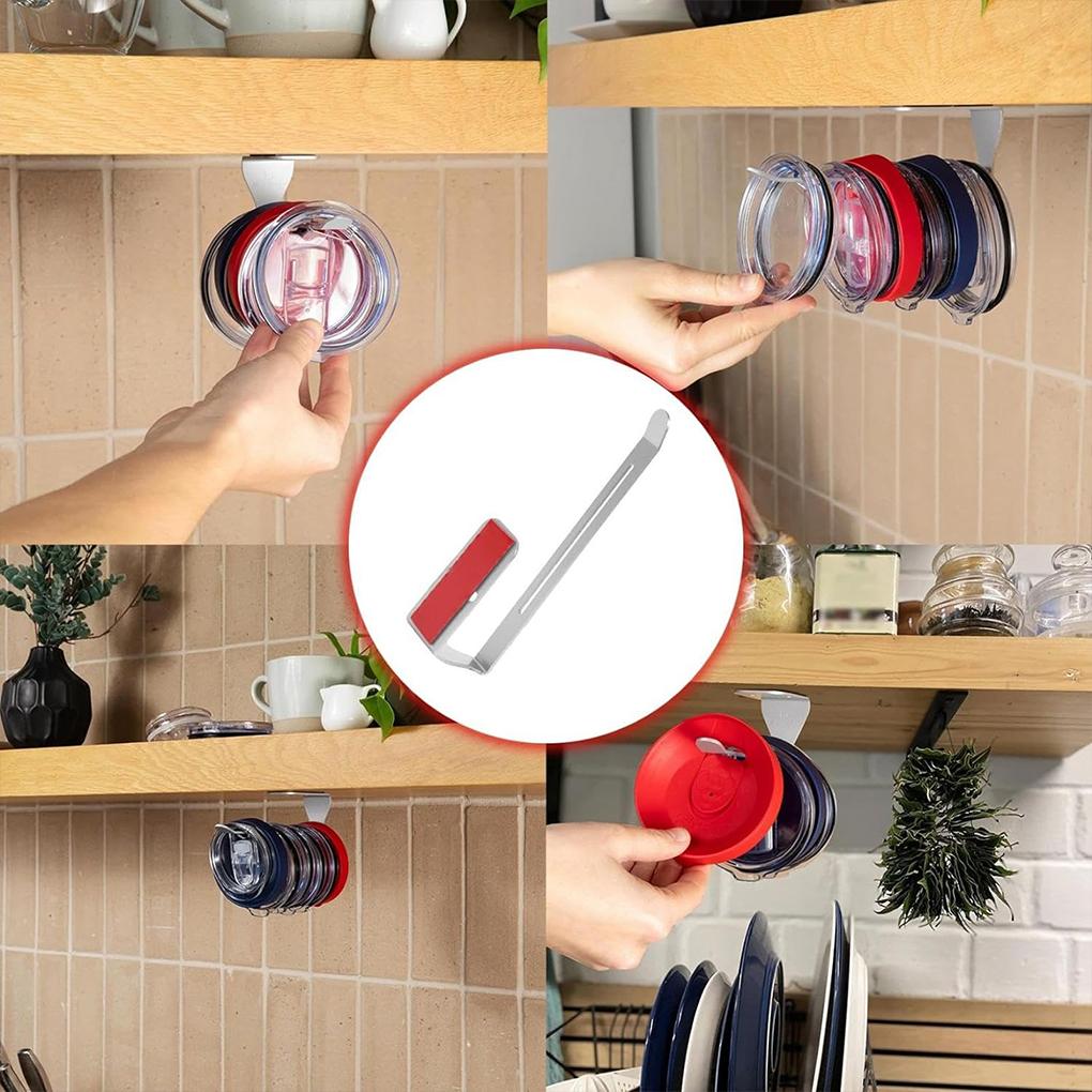 Alloy Space Saving Tumbler Lid Organizer Easy Installation Universal Space Saving Cup Lid Organizer