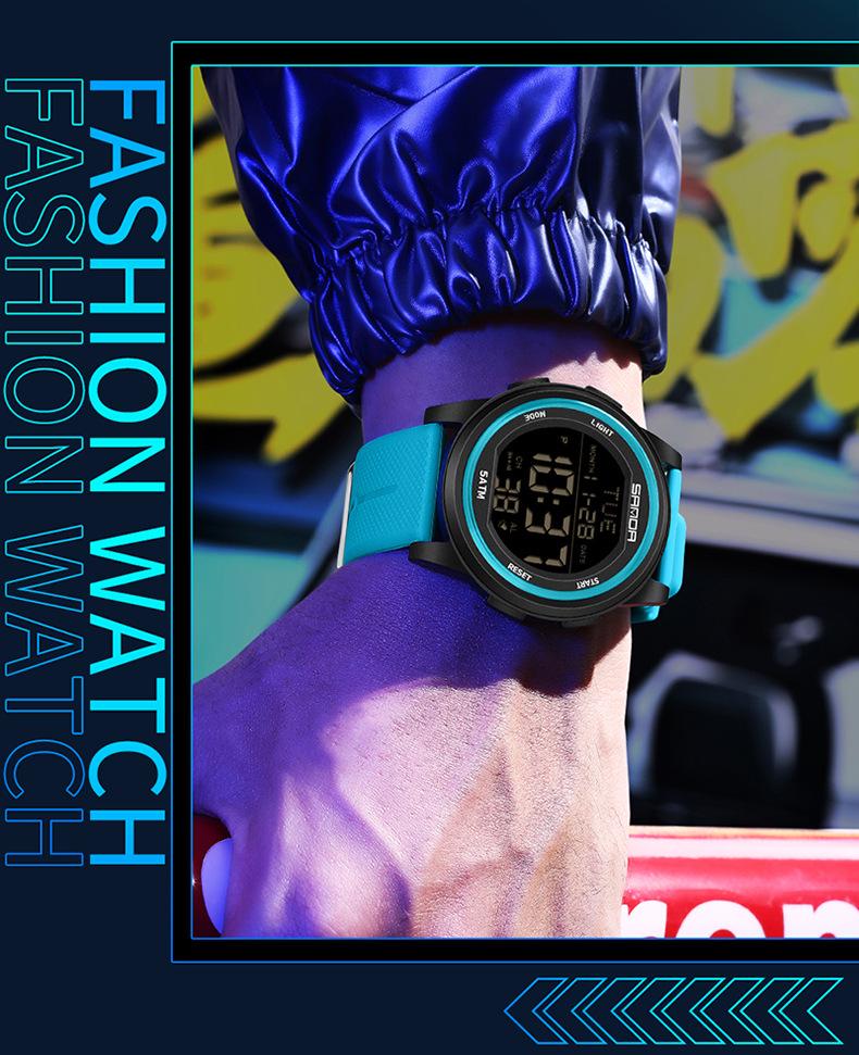 Sanda Waterproof Multifunction Electronic Watch for Teens - Trendy Unisex Design with Alarm
