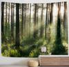 Forest Tree Tapestry Sunshine Through Woodland Green Nature Wall Hanging Bedroom Ceiling Decor