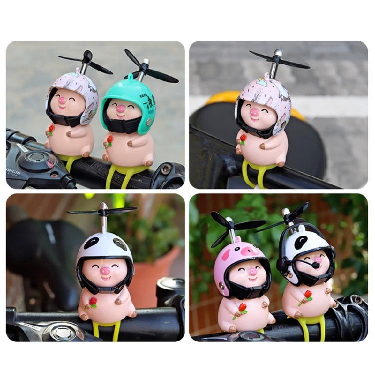 Wind Activated Rotating Propeller Vehicle Decors Pig Ornament Motorcycles Accessories for Bike Motorcycles Car Interior