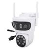 1080P Triple Lens Outdoor Security Camera 360 Deg Panoramic WiFi AI Motion Detection 2 Way Talk Waterproofing with APP