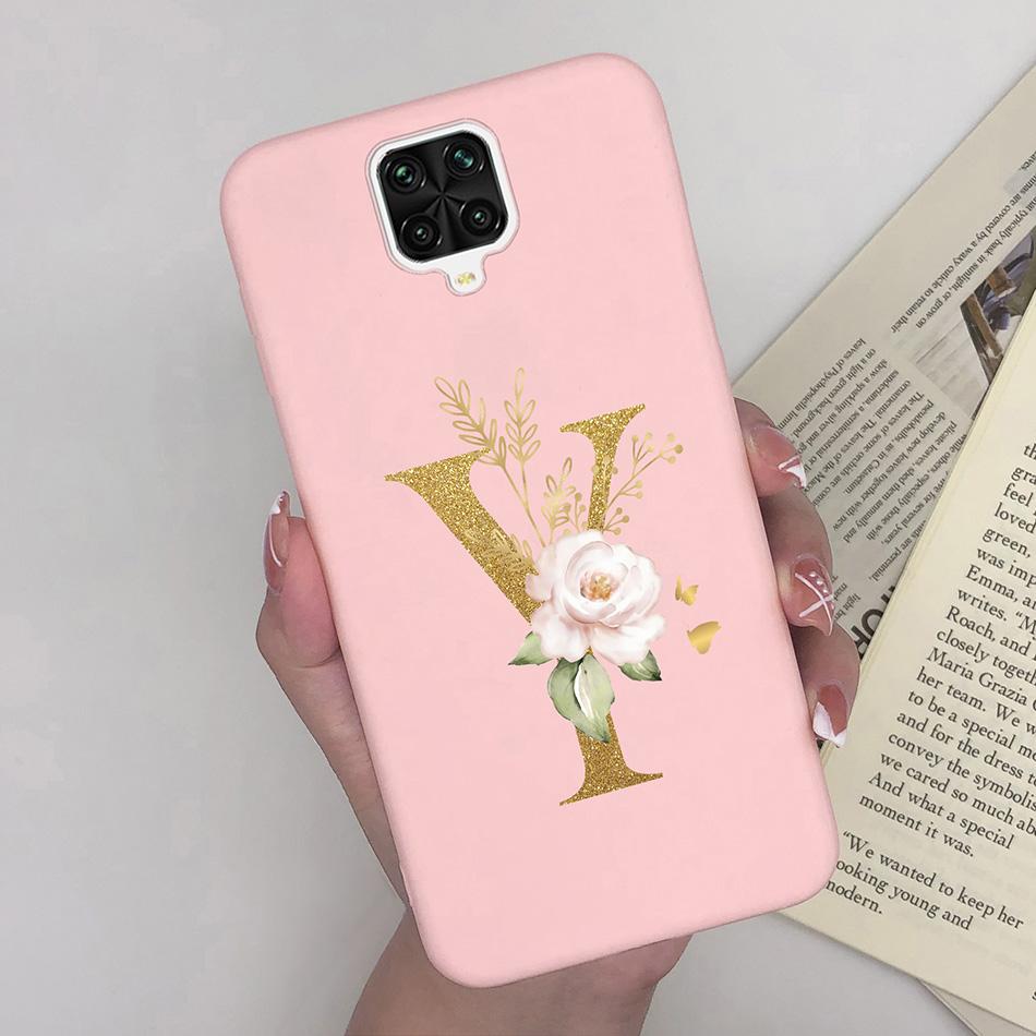 For Xiaomi Redmi Note 9 Pro Case Flowers Letters Silicone Soft TPU Back Cover For Xiomi Redmi Note9 Pro 6.67'' M2003J6B2G Case