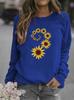 Sunflower Print Women's Round Neck Hoodie