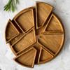 Round Wooden Serving Tray Divided Snack Candy Nuts Dried Food Platter for Home Party Wedding New Year Desserts Trays