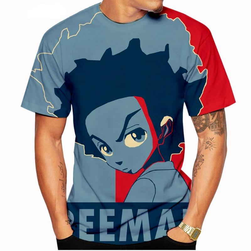 Summer new unisex fashion short-sleeved T-shirt Craig Smokey x Boondocks Huey S