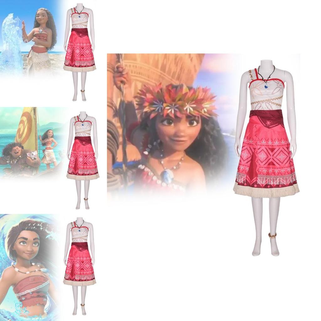 Moana Cosplay Costume Set For All Ages Stunning Moana Outfit With Skirt Top And Accessories