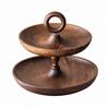 Tiered Serving Tray Food-Grade Multi-Tier Walnut Wood Stand Robust