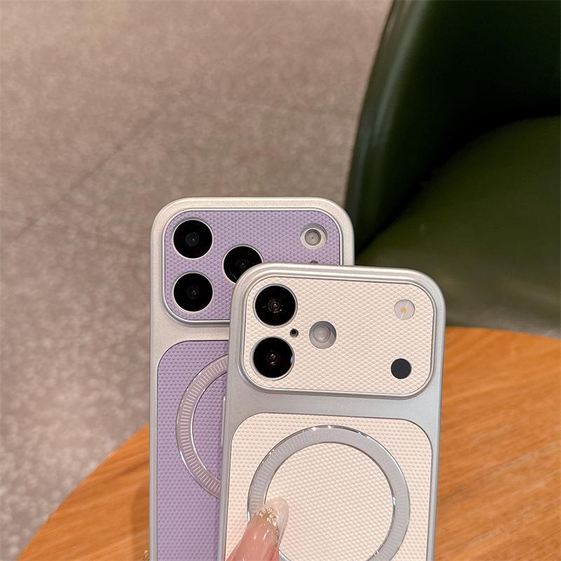 Applicable To iPhone17Pro Mobile Phone Case PU Sticker Magnetic Suction Apple 16 Seconds To 17 Large Windows Anti-drop Protective Case