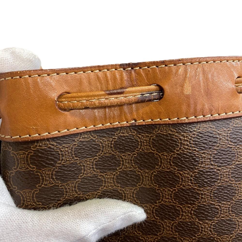 Celine M93 Purse Macadam Leather Shoulder Bag Brown Leather Used