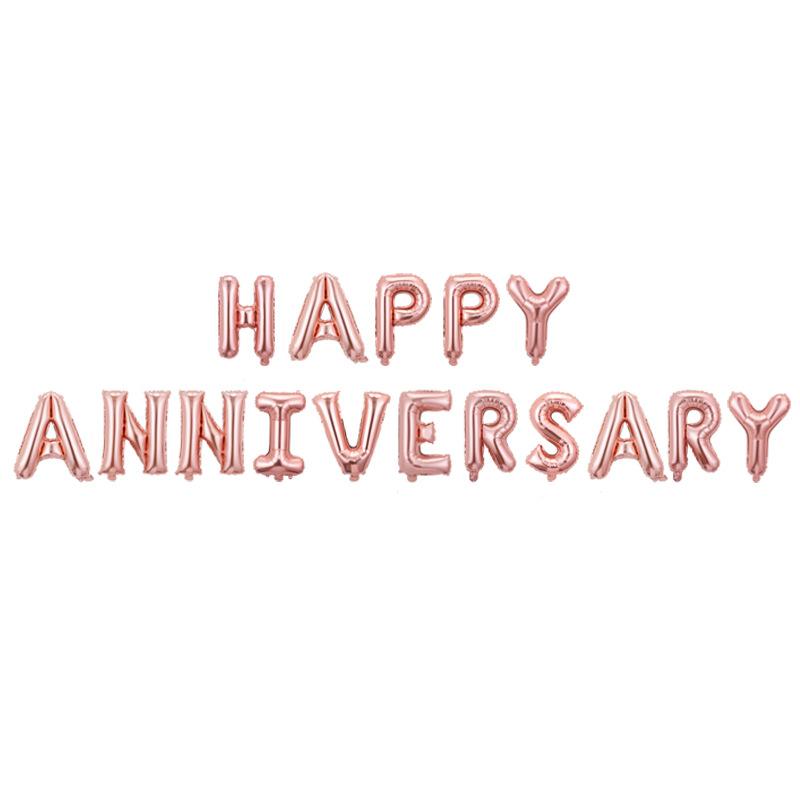 16 Inch Wedding Anniversary Happy Happy Anniversary Aluminum Film Balloon Set Decoration