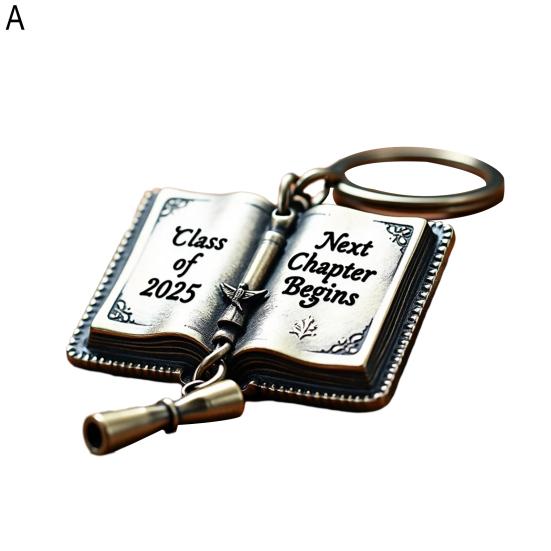 Keychain Graduation Gift 2025 Class Souvenir Stainless Steel Book Design Graduation Keyring Graduation Celebration Accessory